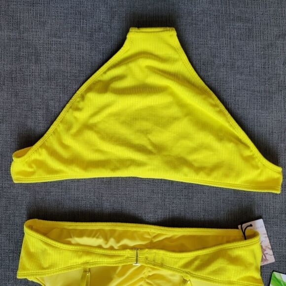 Sincerely Jules neon Yellow Pretty two piece ribbed bikini set in sz Xla… - Picture 16 of 16